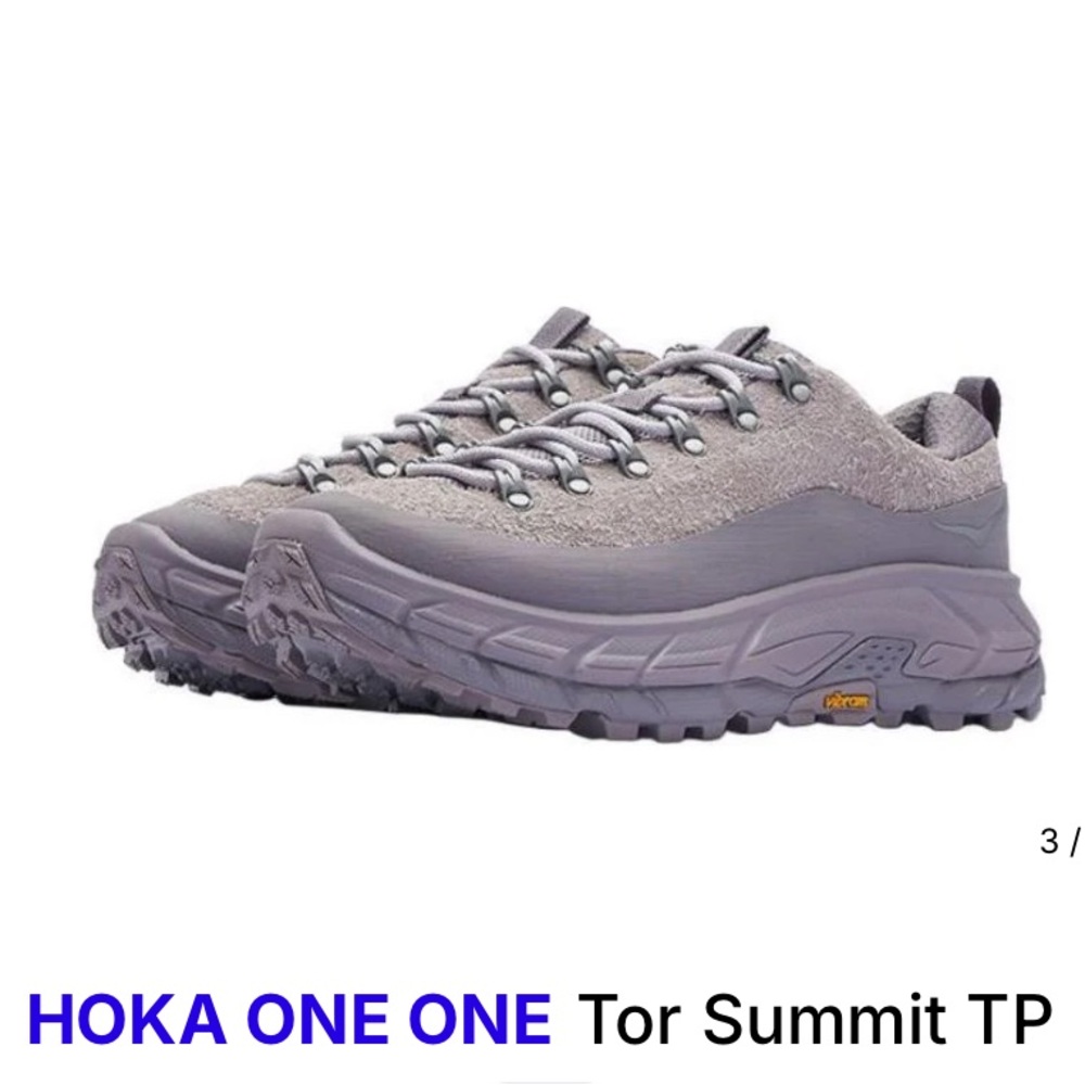Hoka  One One Tor Summit Lifestyle Women Bibram Sneakers.unisex.Gray /Purple